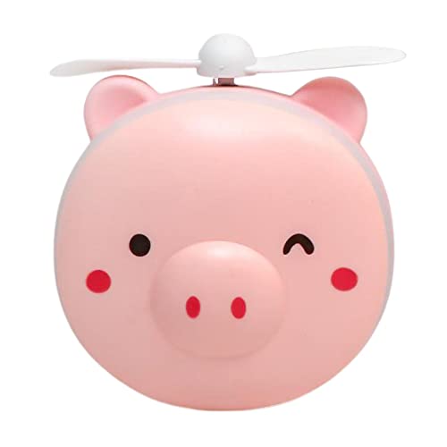 3-in-1 Portable Pig Mini Cosmetic Mirror with Cooling Fan & LED Light - USB Powered for Makeup, Travel, and Home Use