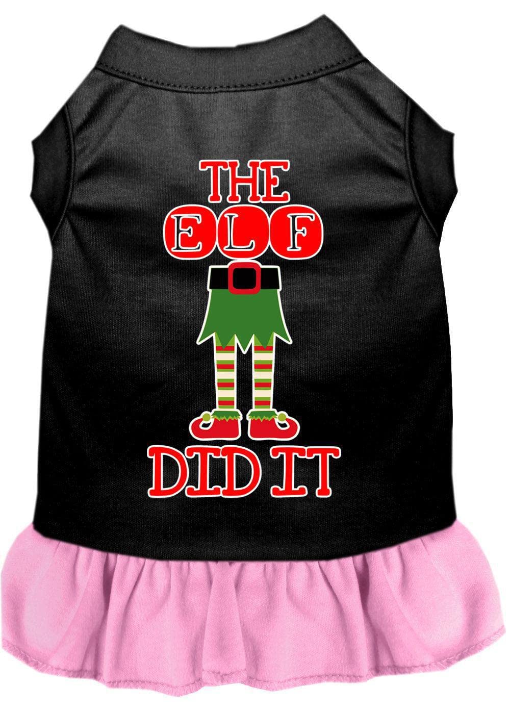 Christmas Pet Dog & Cat Costume - 'The Elf Did It' Funny Holiday Outfit in Bright Pink, Size XL (14-20 lbs) | Perfect for Christmas Parties, Pet Photos & Festive Celebrations