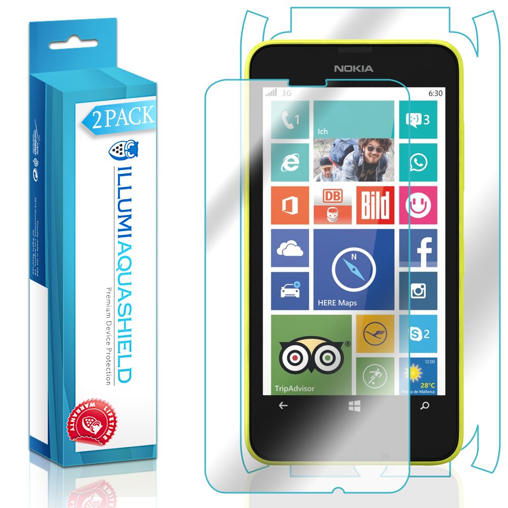Premium ILLUMI AquaShield HD Clear Screen Protector (2-Pack) - Bubble-Free TPU Film for Nokia Lumia 635 & 630 - Perfect for Everyday Protection Against Scratches and Drops