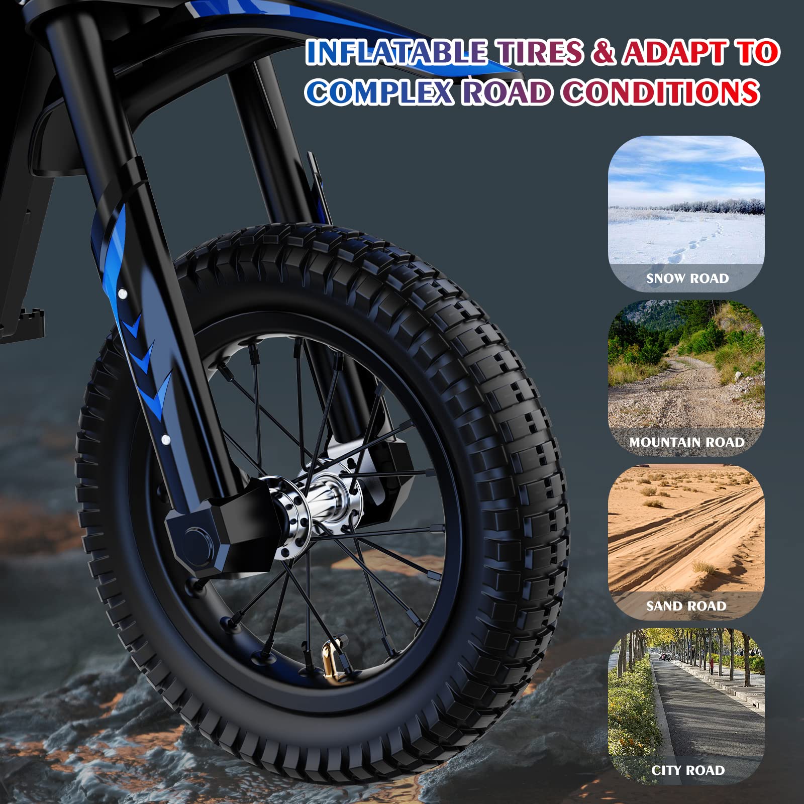 EVERCROSS EV12M 300W Electric Motorcycle - 15.5MPH, 9.3 Miles Range, 3-Speed for Urban Commuting