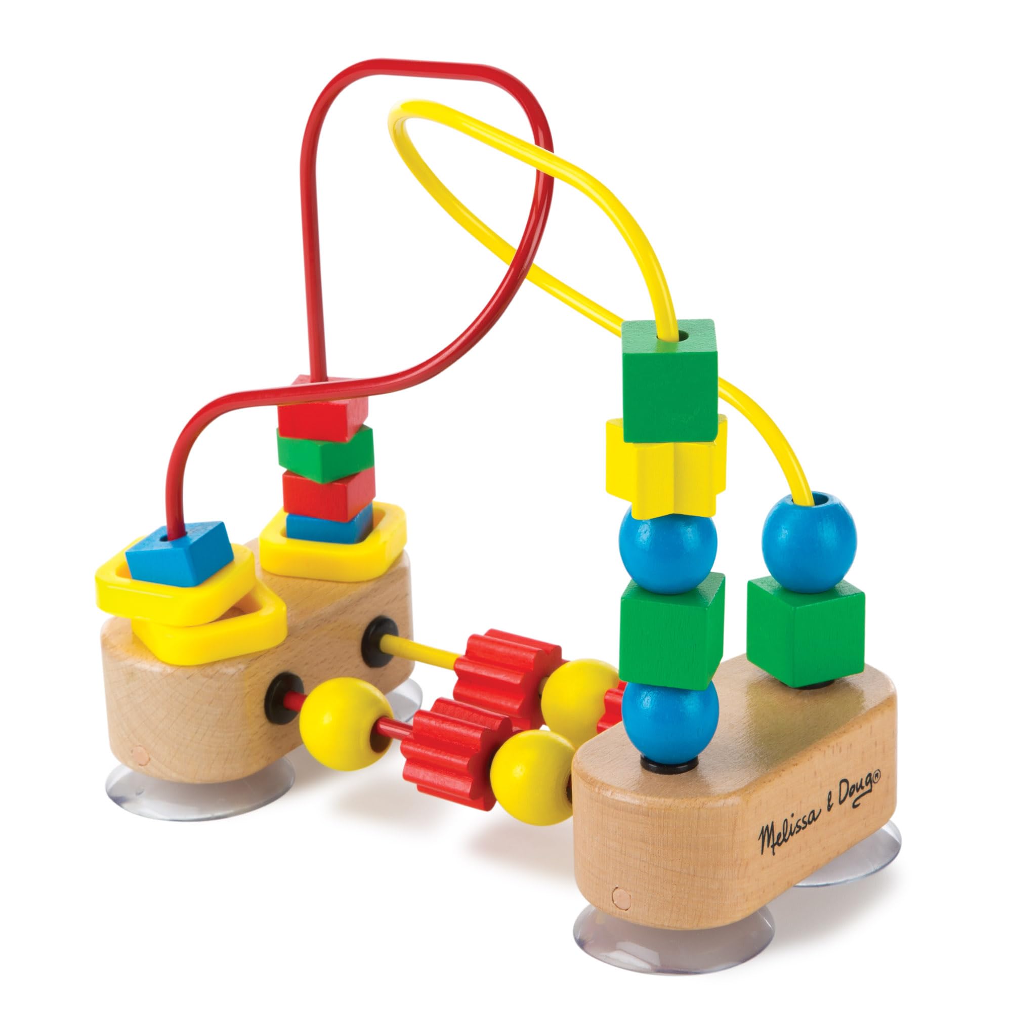 Melissa & Doug First Bead Maze - Wooden Educational Toy for Toddlers & Babies | Montessori Learning Activity for Fine Motor Skills | Perfect for Floor Play, High Chair & Table Use