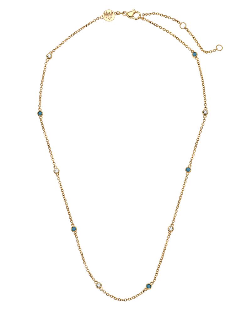 Goldbug Collection Turquoise Scattered Sparkle Necklace - Elegant Bohemian Jewelry for Women | Perfect for Weddings, Parties & Everyday Wear
