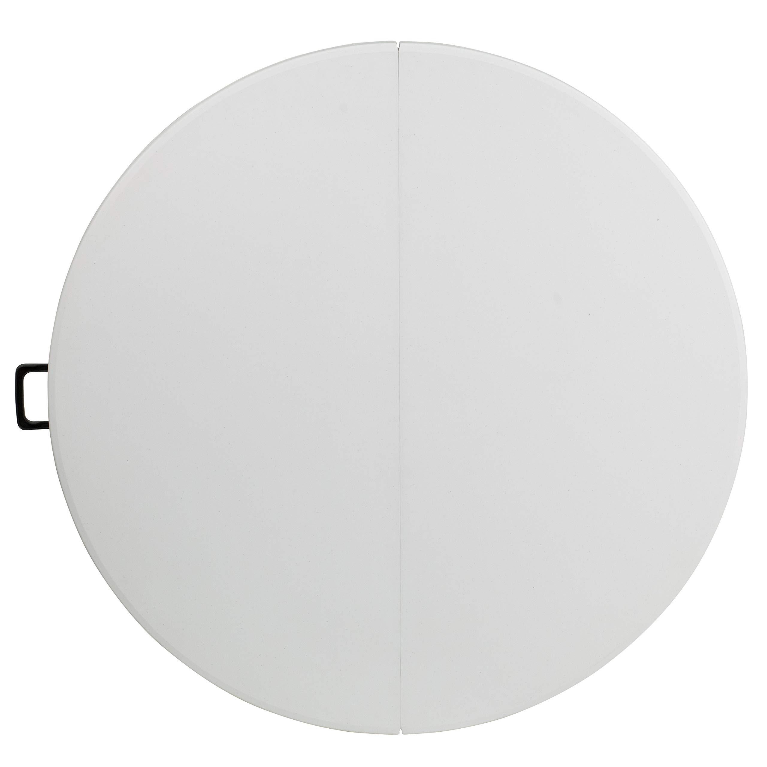 Flash Furniture Freeman 4-Foot Round Plastic Folding Table with Carrying Handle - Lightweight Bi-Fold Portable Banquet Table for Parties, Events, Picnics & Camping - Indoor/Outdoor Use - White
