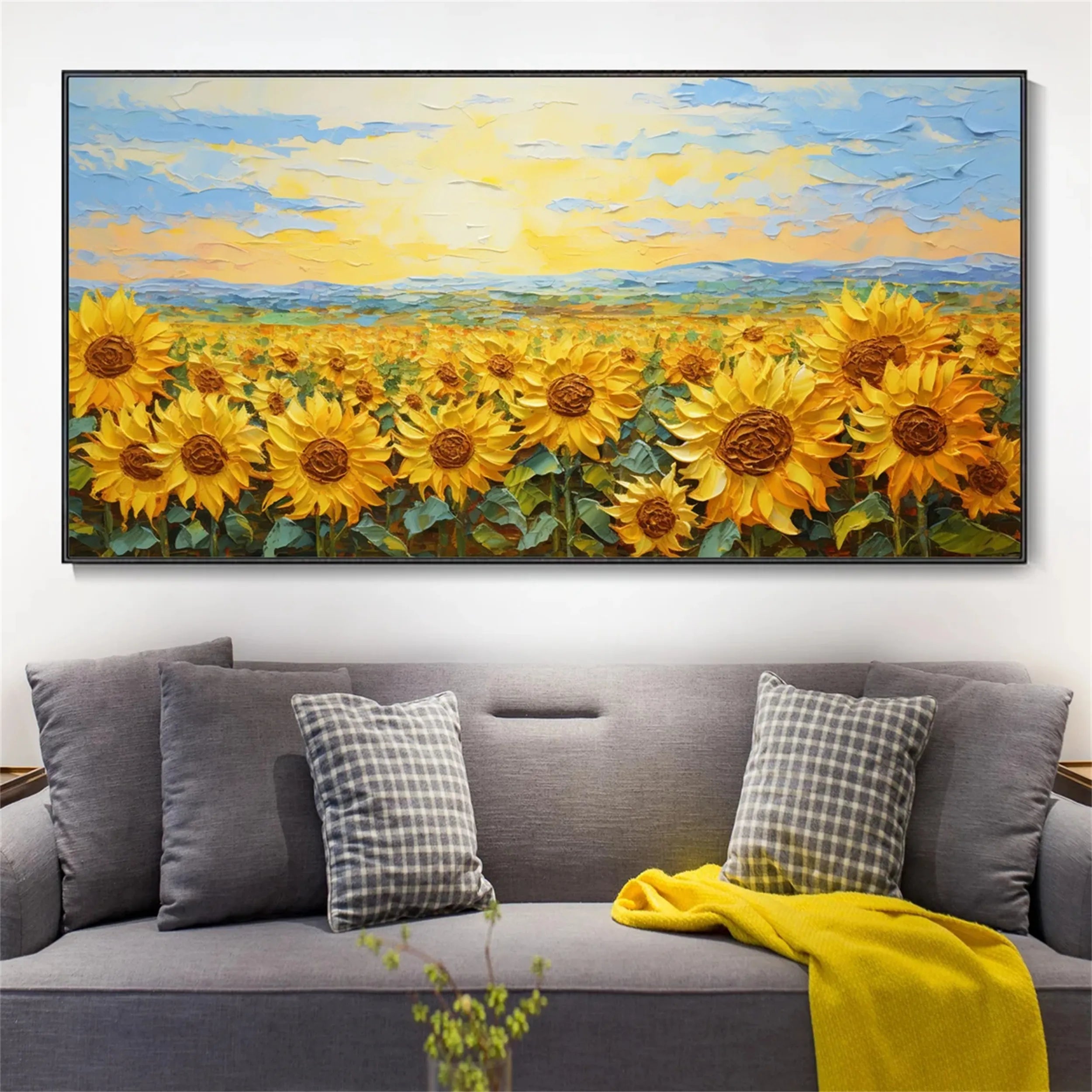 Beautiful Flower and Tree Painting #FT079 - Handmade Canvas Art for Home Decor, Living Room, Bedroom & Office Wall