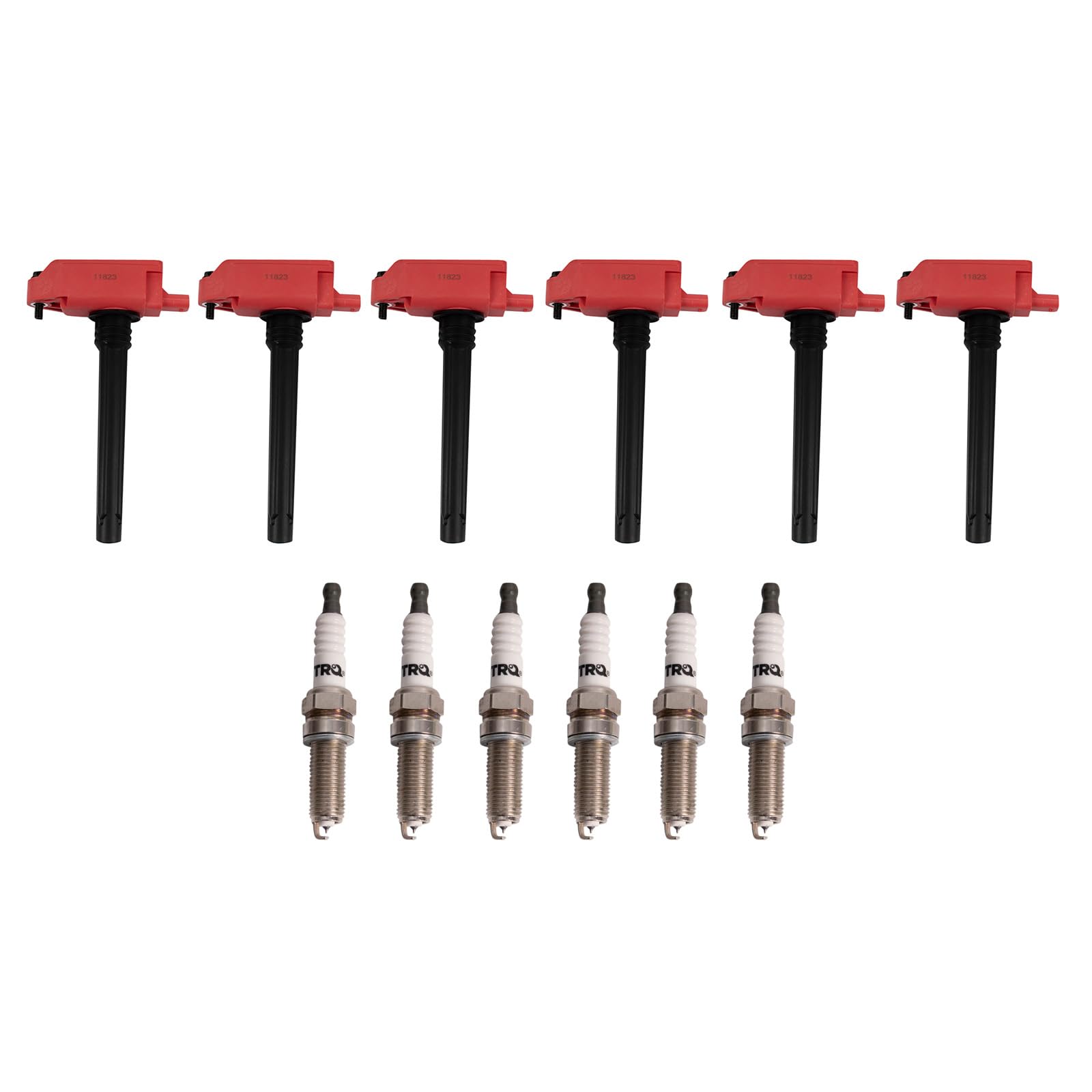 TRQ Ignition Coil and Spark Plug Kit - Compatible with Chrysler 2017-2022, Dodge 2016-2021, Jeep 2016-2022, Ram 2019-2021 - High Performance Replacement Parts for Smooth Engine Start & Improved Fuel Efficiency