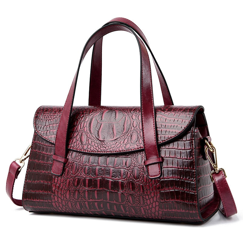 Luxury Women's Crocodile Leather Handbags - Stylish & Durable for Work, Travel & Evening Events