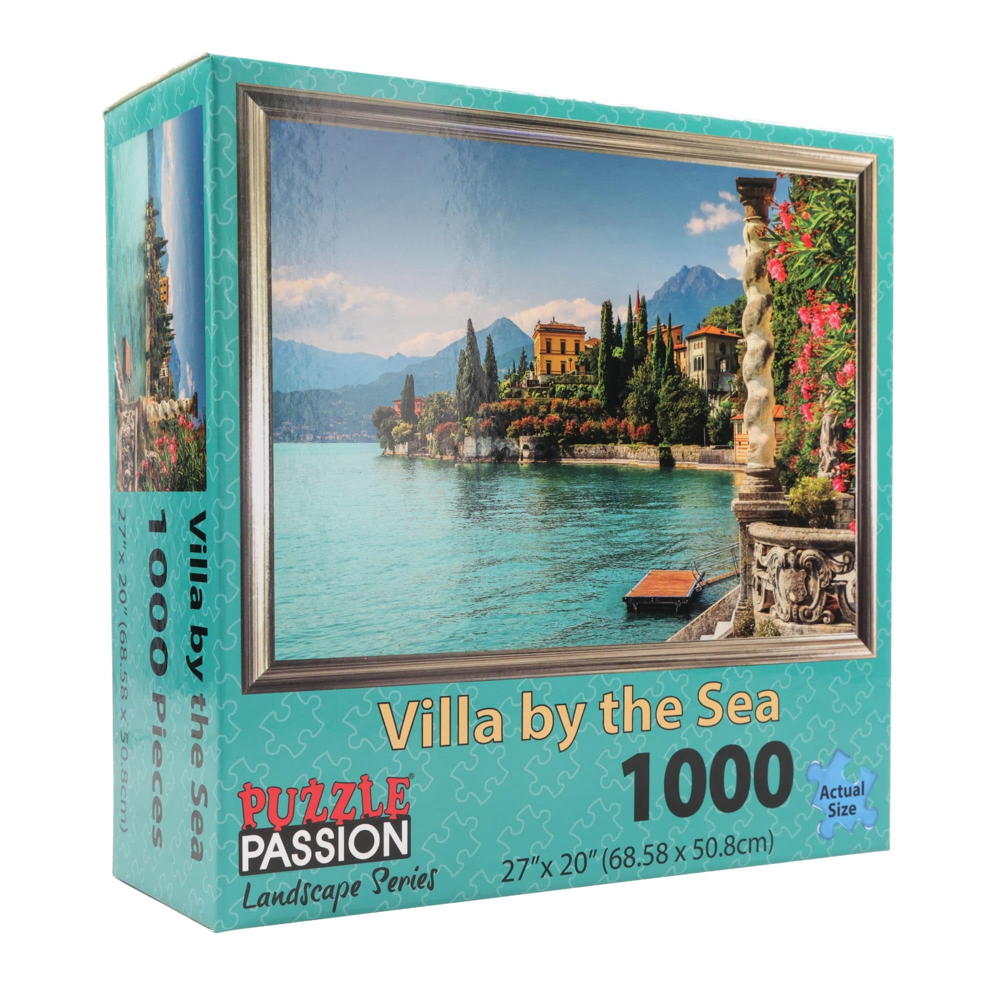 Villa by The Sea 1000 Piece Jigsaw Puzzle for Adults - Challenging Ocean View Landscape Puzzle Game - Perfect for Relaxation, Family Bonding & Home Decor