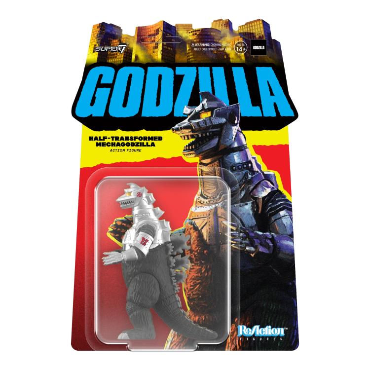 Toho ReAction Mechagodzilla (Half Transformed) Collectible Action Figure - Perfect for Godzilla Fans, Display Shelves & Anime Collections