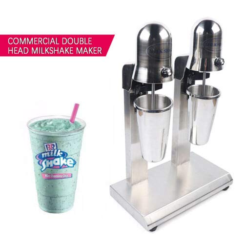 Commercial & Home Use 560W Double Head Electric Milkshake Mixer - Stainless Steel Adjustable Speed Drink Shaker for Smoothies, Shakes & Beverages - Perfect for Restaurants, Cafes, Bars & Home Kitchens