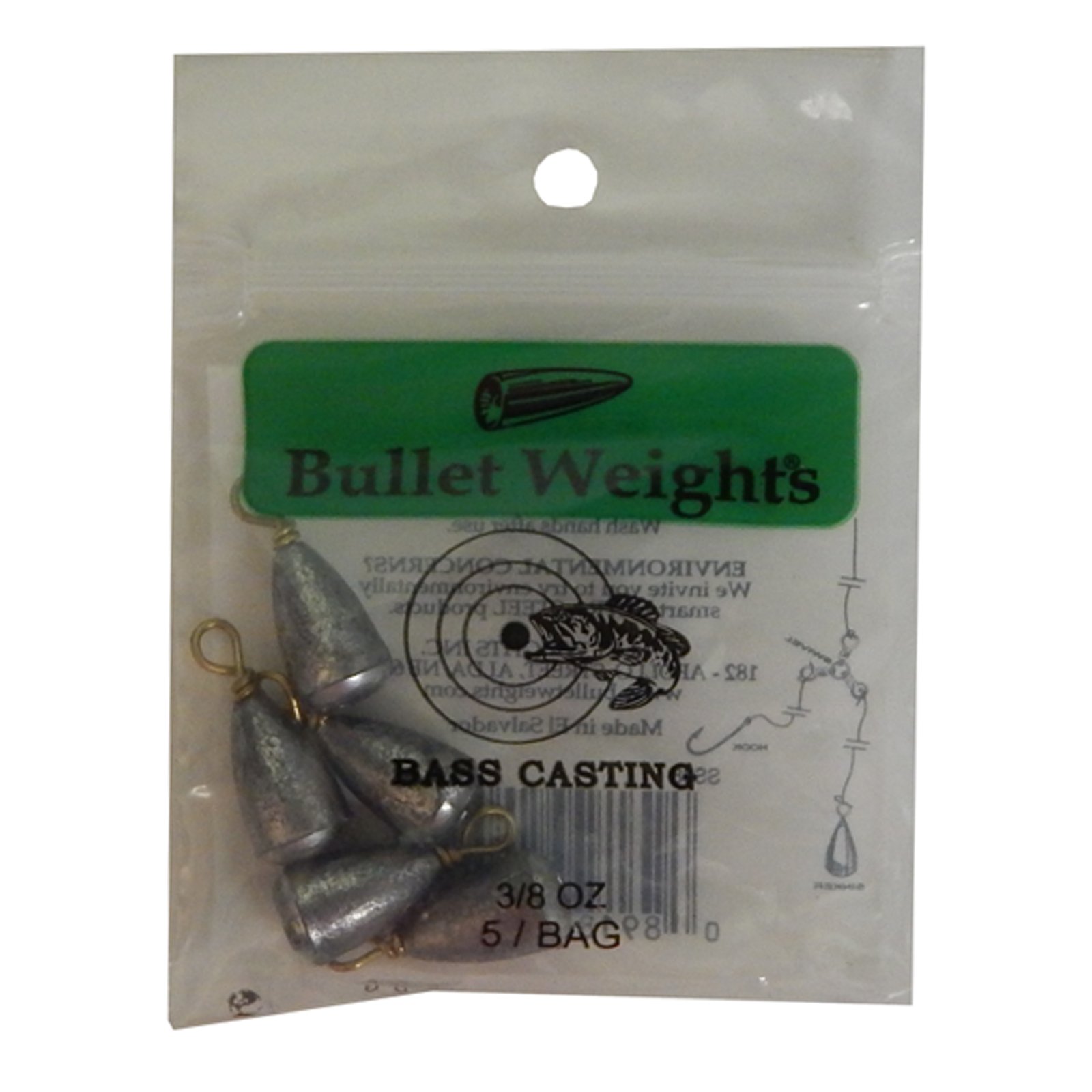 Bullet Weights Bass Casting Sinker - Premium Fishing Weights for Bass Anglers | Perfect for Freshwater & Saltwater Fishing, Casting, and Bottom Fishing