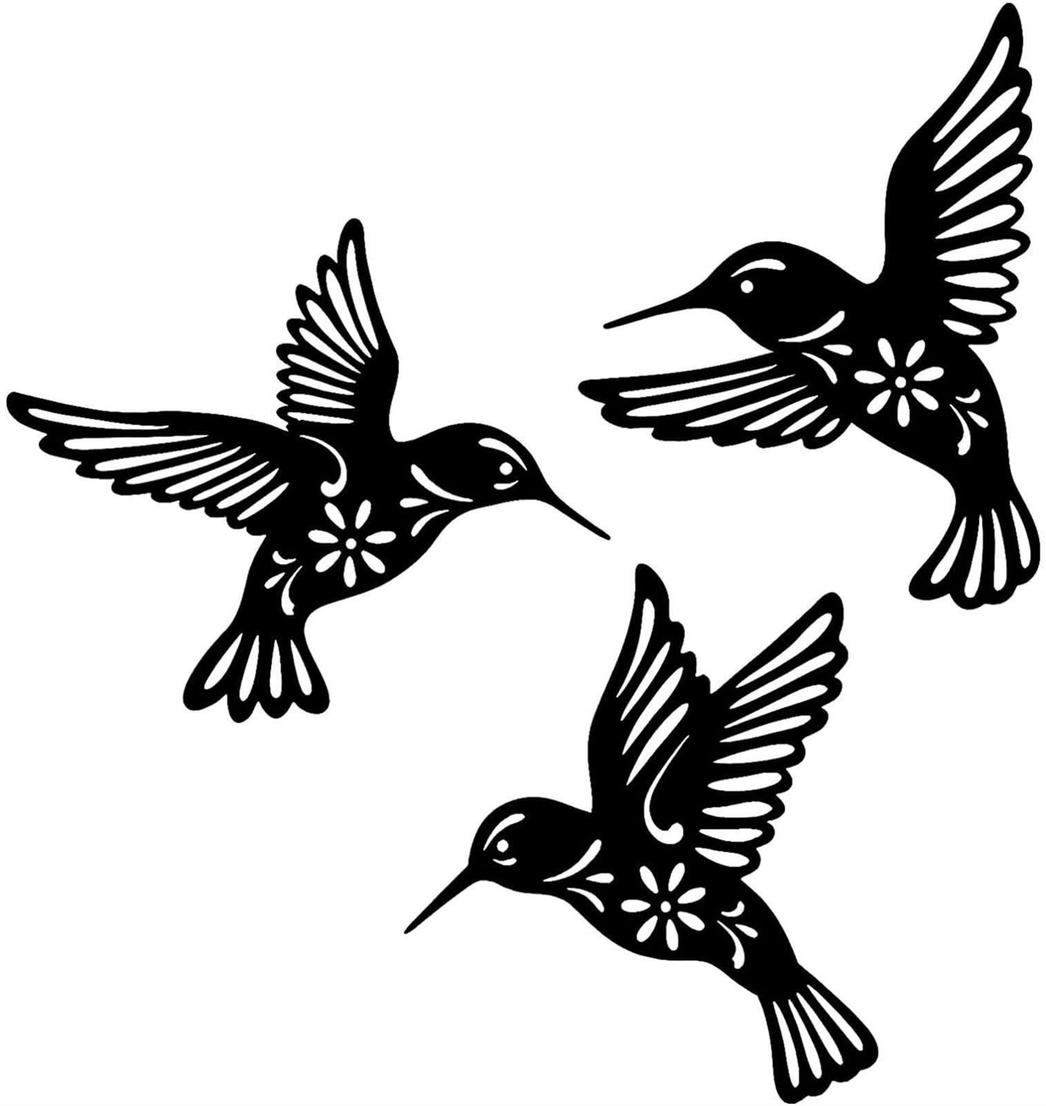 XiuLi 3PCS Metal Wall Art Decor - 3D Hummingbird Wall Sculpture for Home & Garden | Elegant Handcrafted Metal Bird Wall Hangings for Living Room, Bedroom, Patio | Unique Housewarming Gift Idea for Nature Lovers
