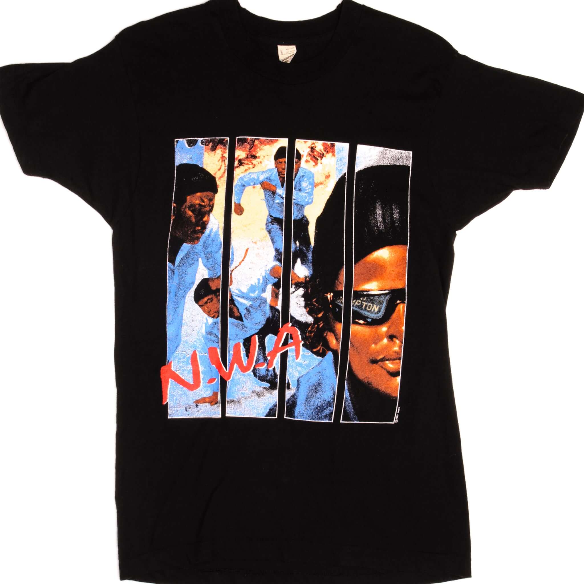 Vintage NWA 100 Miles and Runnin' Rap T-Shirt - 1990 Hip Hop Tee - Medium Size - Made in USA - Perfect for Concerts, Streetwear & 90s Retro Fashion