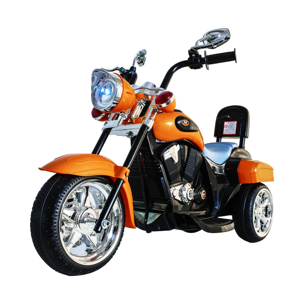 Freddo Toys 6V Electric Ride-On Chopper Motorcycle for Kids Ages 3-6 | Battery-Powered Trike Toy with Realistic Design | Perfect for Outdoor Play, Birthday Gifts & Toddler Pretend Play (Orange)