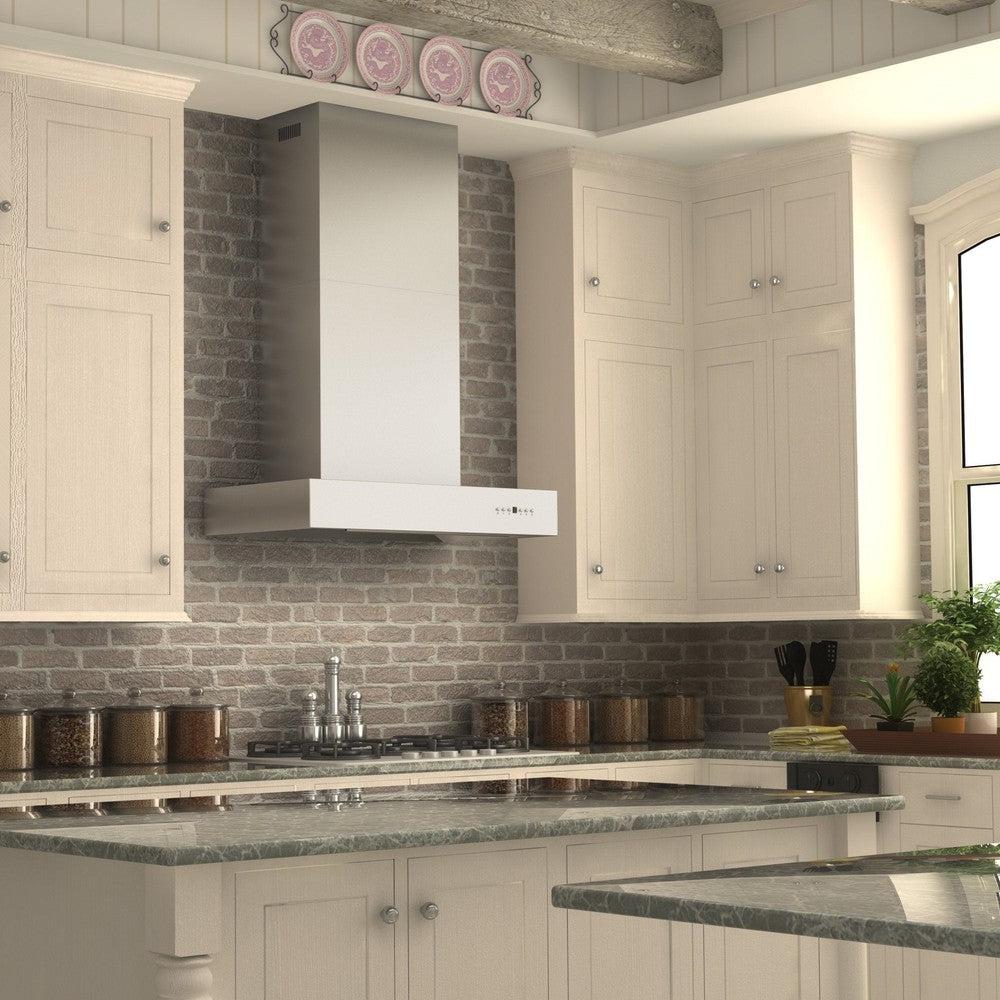 ZLINE Convertible Professional Wall Mount Range Hood - 36 Inch Stainless Steel Kitchen Vent Hood with LED Lights & Powerful Exhaust Fan - Perfect for Modern Kitchens & Open Concept Homes
