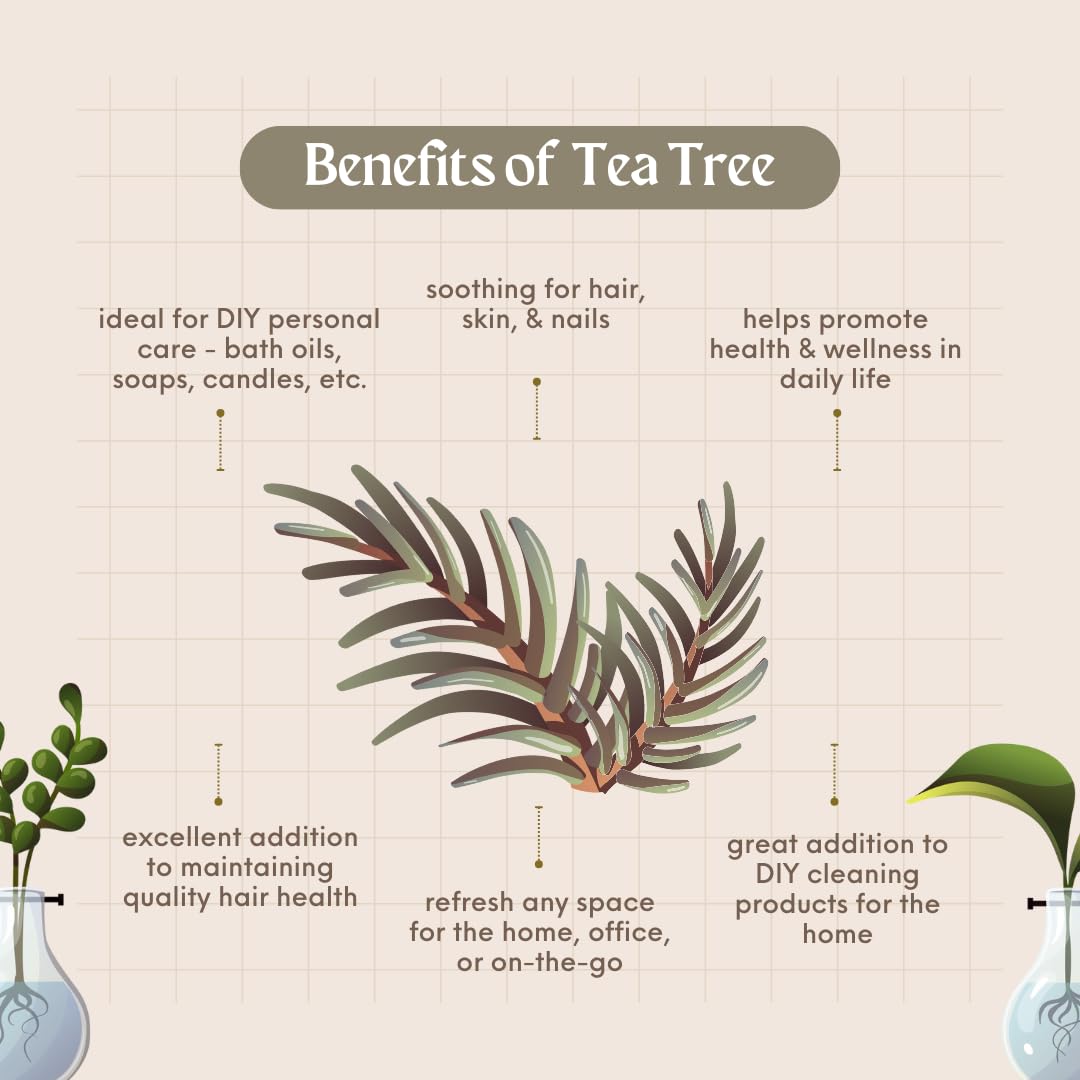 100% Pure Tea Tree Essential Oil - 1 Gallon Bottle - Undiluted & Natural for Aromatherapy, Skin Care & Home Cleaning - GreenHealth Brand