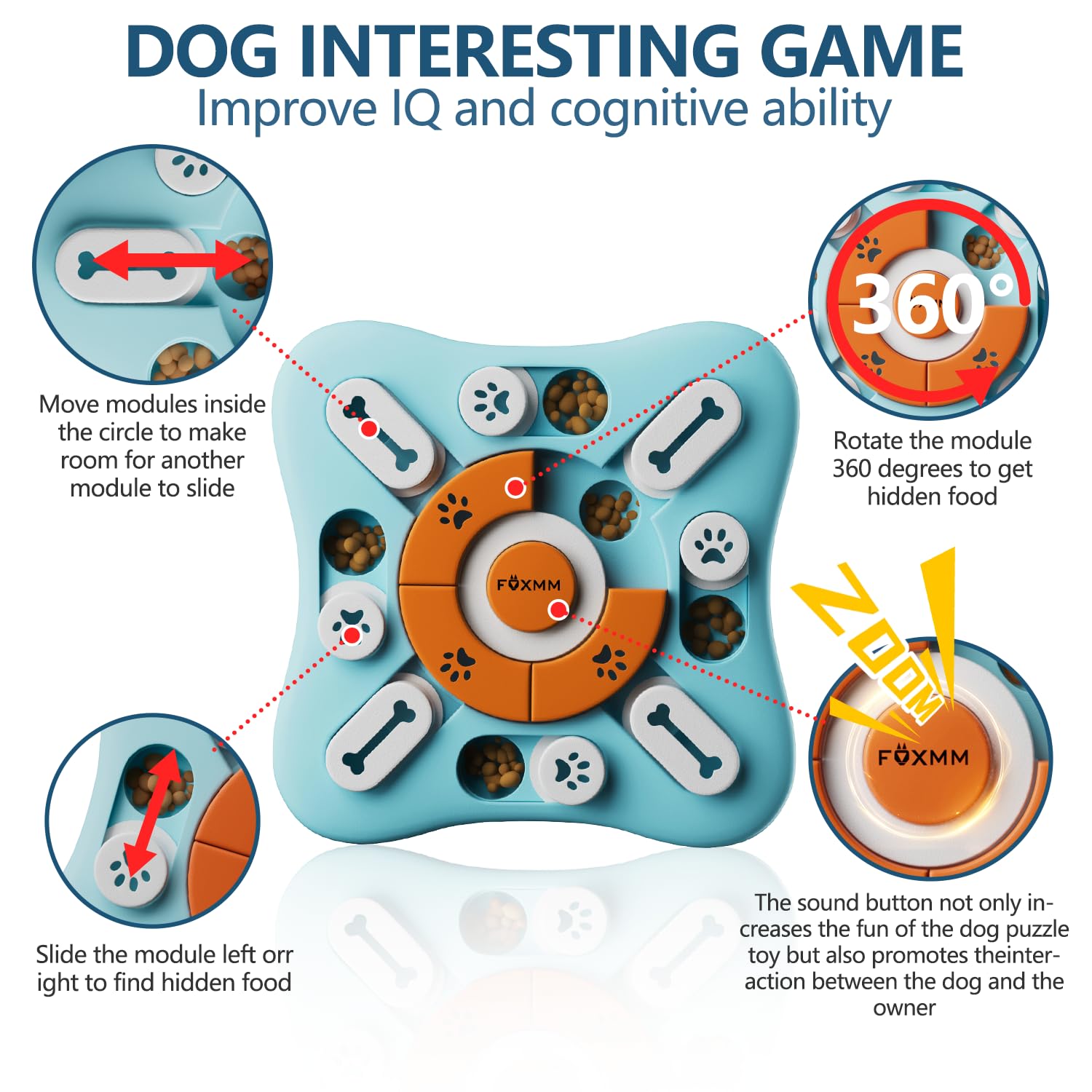 Interactive Dog Puzzle Toys for IQ Training & Mental Stimulation - Slow Feeder & Squeaky Enrichment Toys for Small, Medium & Large Dogs - Perfect for Boredom Relief & Indoor Playtime