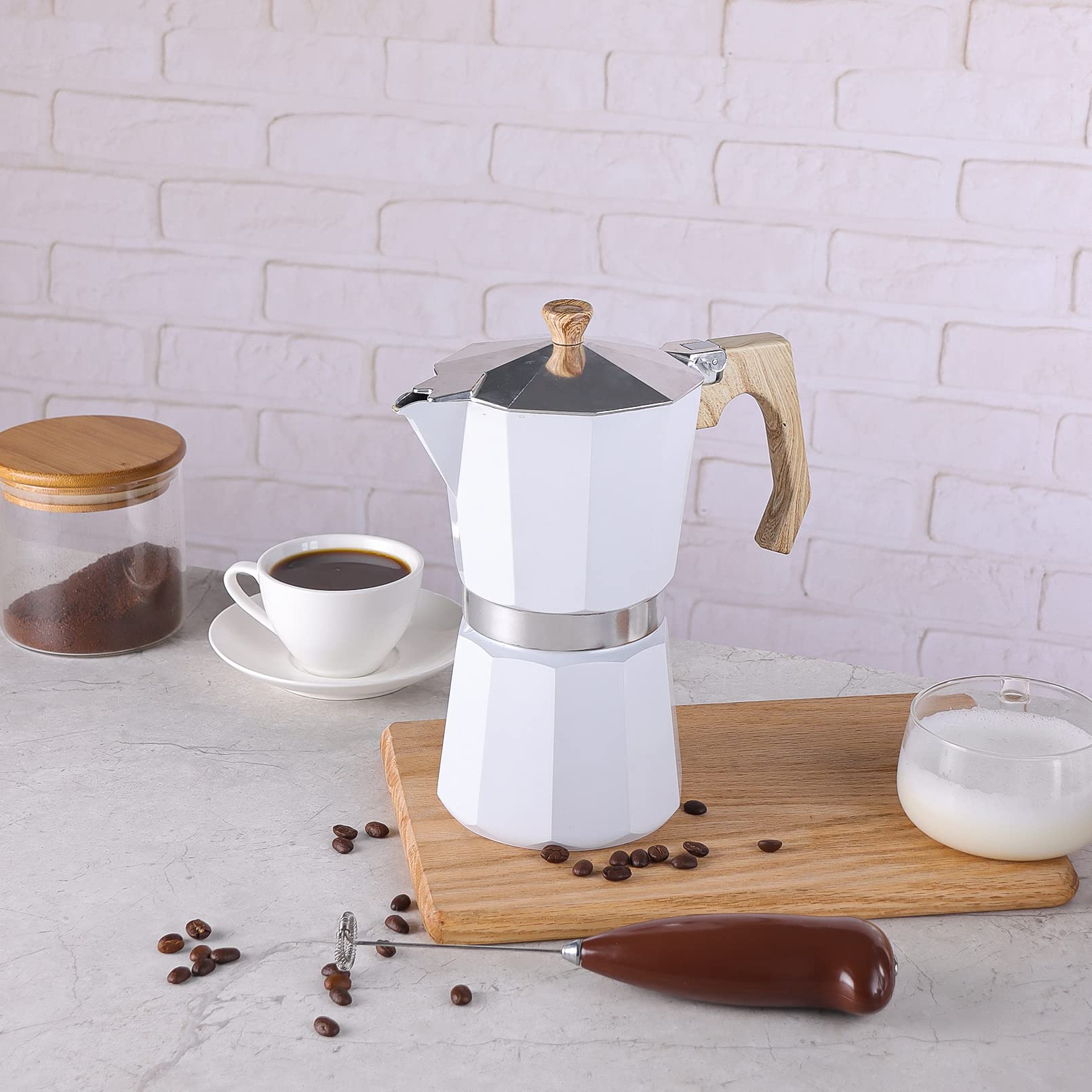 Wedrink Stovetop Espresso Maker - 9 Cup Aluminum Moka Pot (15.2oz) for Cuban & Italian Coffee | Stovetop Coffee Brewer for Home, Camping & Gifts | Perfect for Espresso Lovers & Coffee Enthusiasts