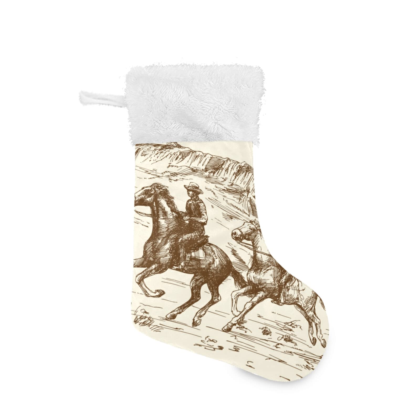 Personalized Large 18 Inch Western Desert Cowboy Christmas Stockings - Cute Snowflake Xmas Stockings for Holiday Decorations, Family Party & Gifts (2PCS) | Perfect for Fireplace Mantel, Christmas Tree Decor & Festive Home Decorating