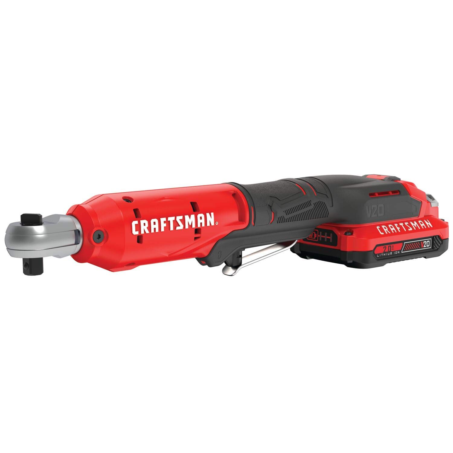 CRAFTSMAN V20 Cordless Ratchet Wrench Kit - 3/8 Inch Drive, 300 RPM, 35 ft-lbs Torque with Battery & Charger (CMCF930D1) - Perfect for Automotive Repairs, DIY Projects & Tight Space Fastening