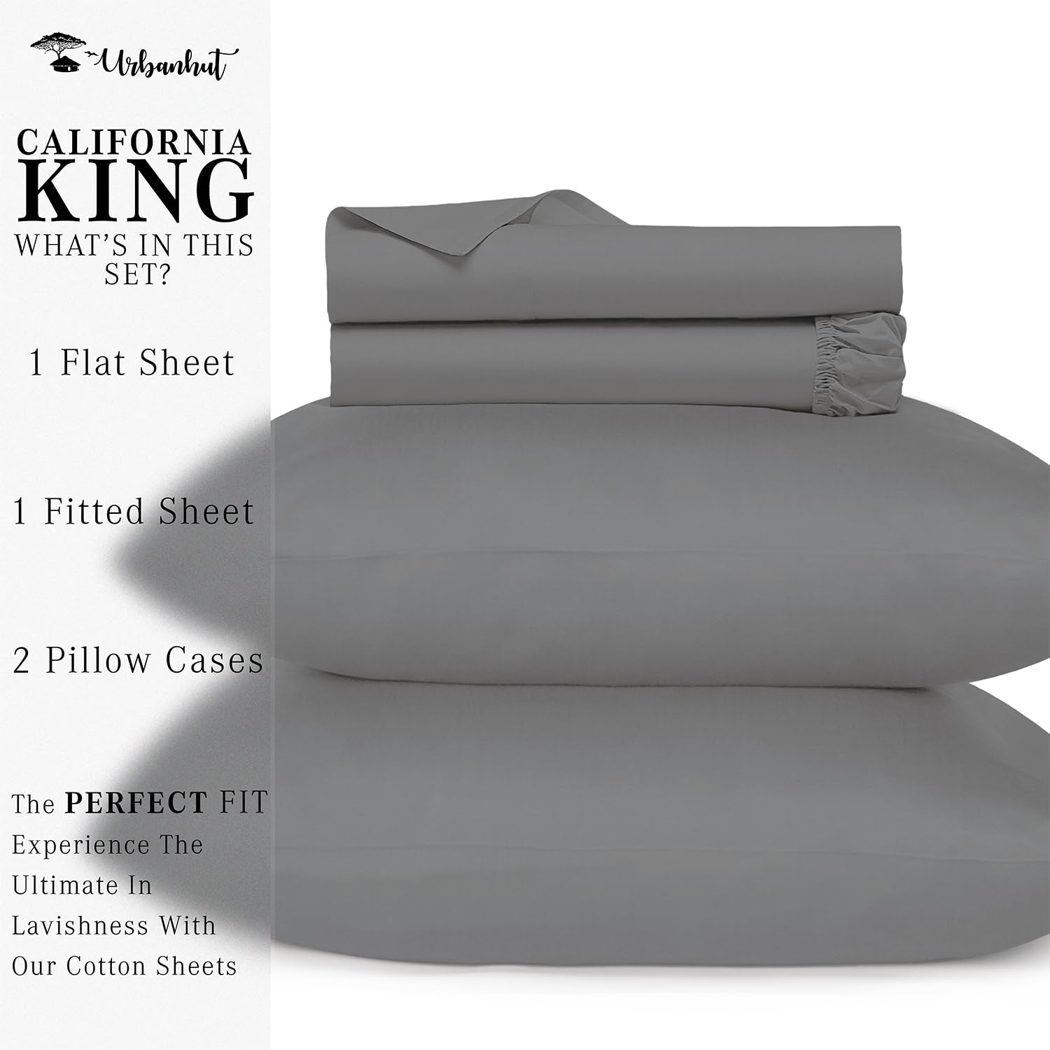 Premium 700 Thread Count Egyptian Cotton Sheets - California King Size 4-Piece Set | Luxury Sateen Weave Bedding for Hotel-Style Comfort | 16