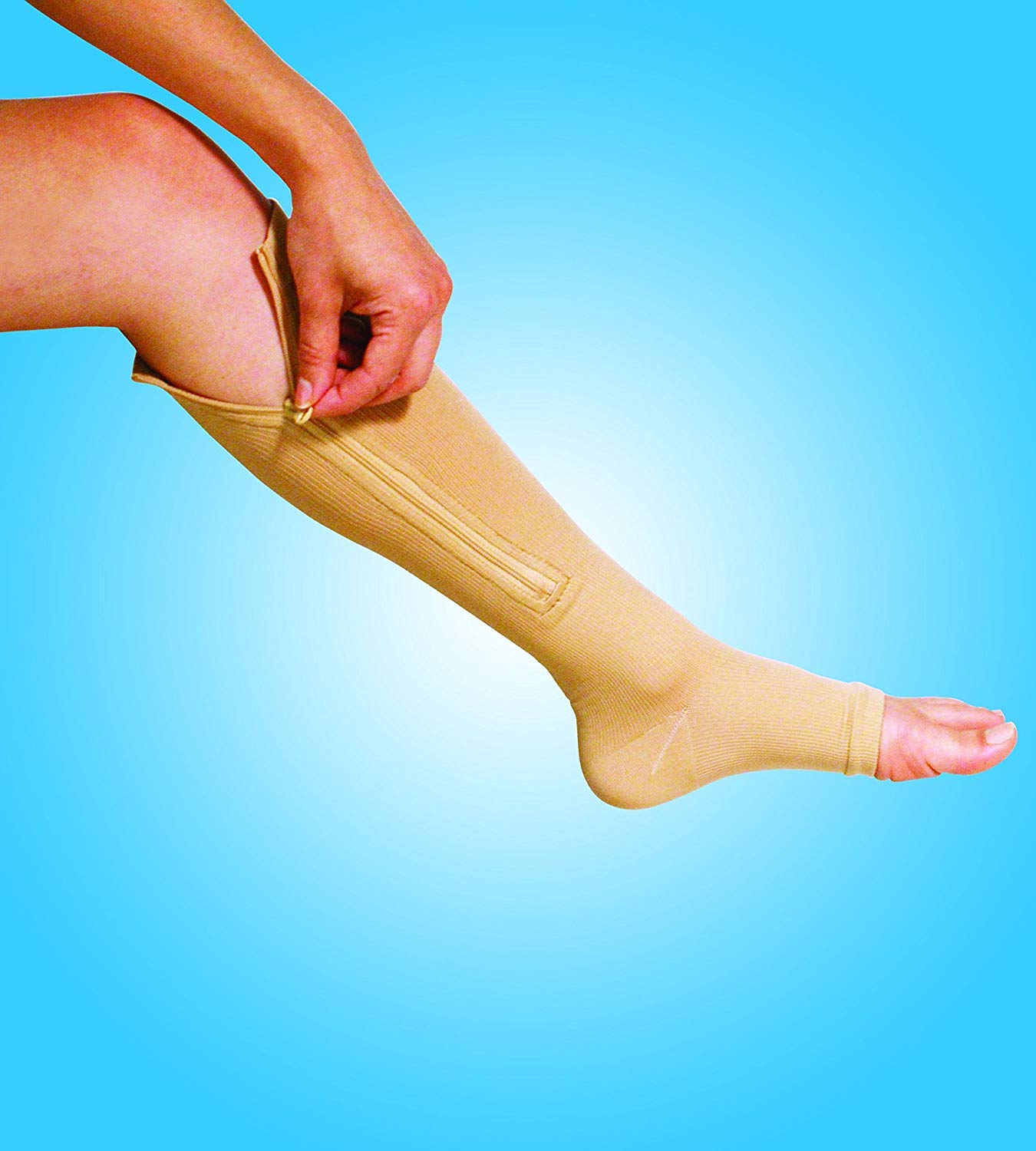BulbHead Zip Sox Compression Socks for Men & Women - S/M Size, Breathable Support Socks for Circulation, Travel & Work - Ideal for Nurses, Athletes & Long Flights