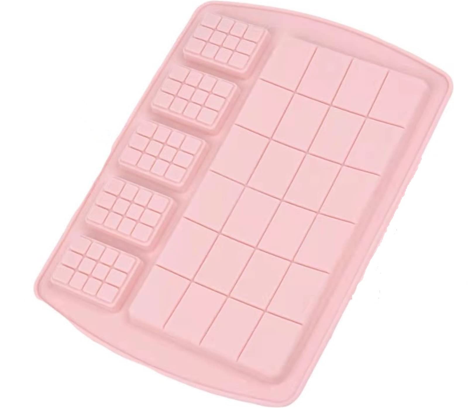 2 Pack Square Caramel Candy Silicone Molds - Chocolate Truffles & Whiskey Ice Cube Trays - Reusable Fondant & Hard Candy Molds for Pralines, Gummy Jelly - Perfect for Baking, Cocktails & DIY Candy Making