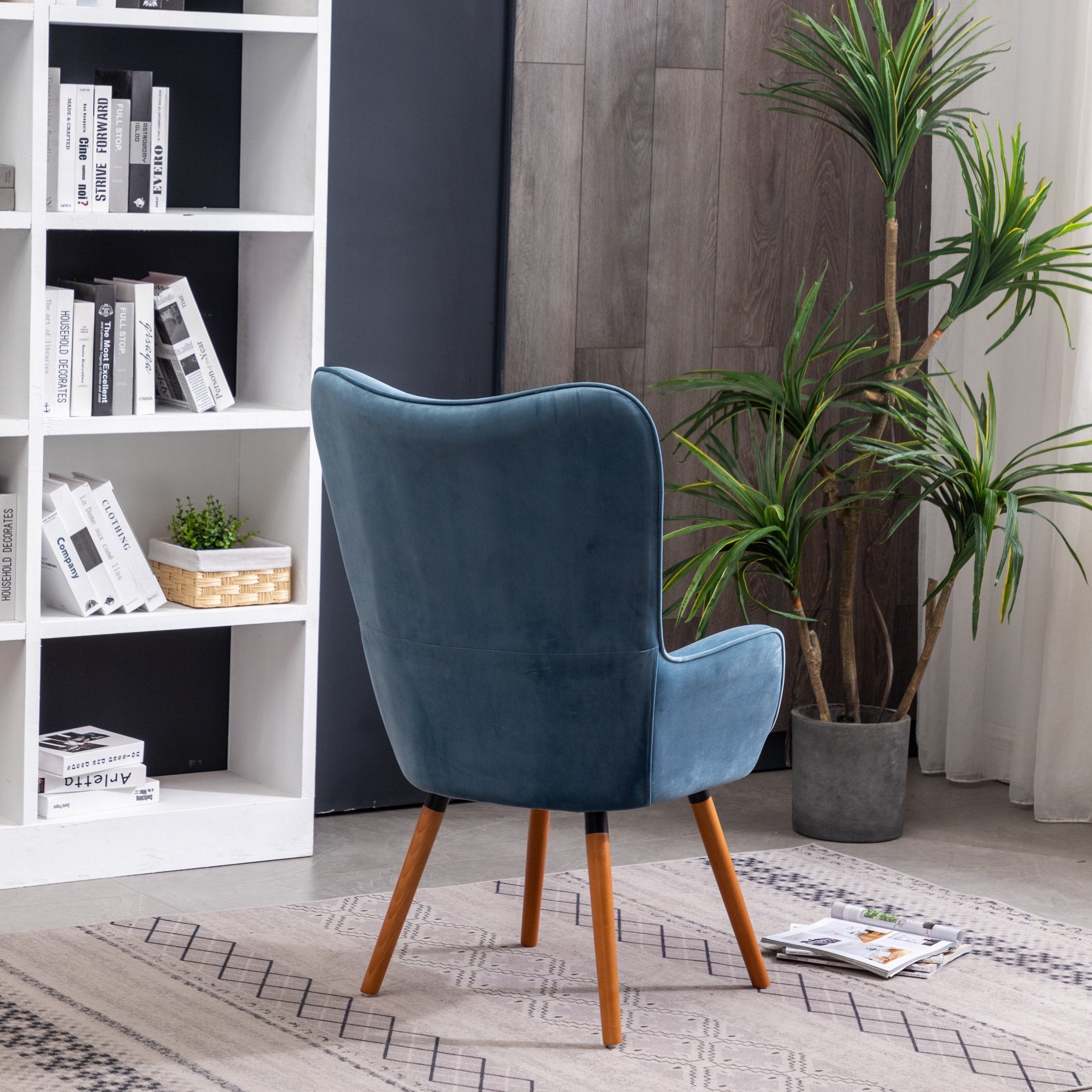 Roundhill Furniture Doarnin Contemporary Silky Velvet Tufted Button Back Accent Chair - Modern Living Room Seating for Home Office, Lounge & Bedroom Decor