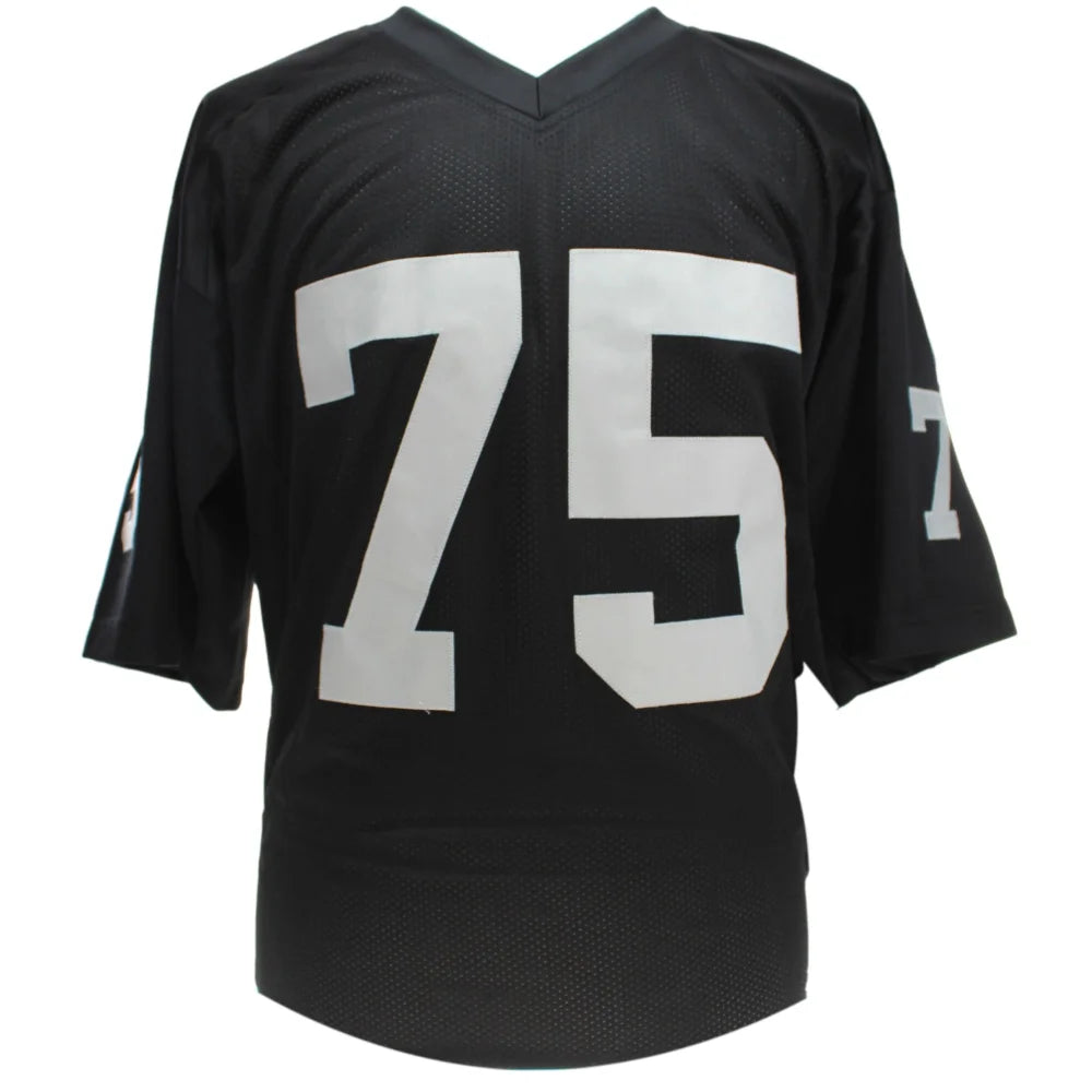 Howie Long Autographed Oakland Raiders Black Jersey - BAS COA Certified - Signed NFL Football Memorabilia - Perfect for Fans, Collectors & Sports Decor