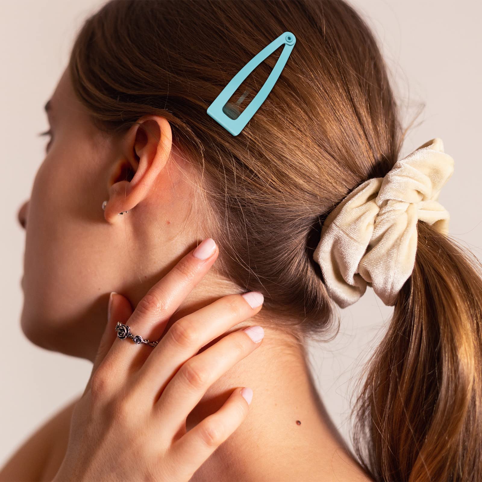 24 Pcs Double Grip Hair Clips - Metal Snap Barrettes for Women, Salon Hair Styling Supplies (Light Blue, 2 Inch) - Perfect for Braiding, Updos & DIY Hair Accessories