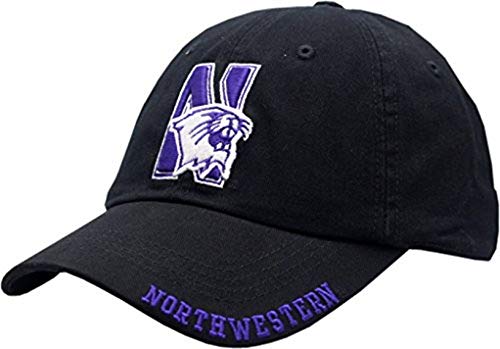 Northwestern University Logo Embroidered Adjustable Velcro Back Hat - Black for Men & Women - Perfect for Sports, Outdoor Activities & Casual Wear