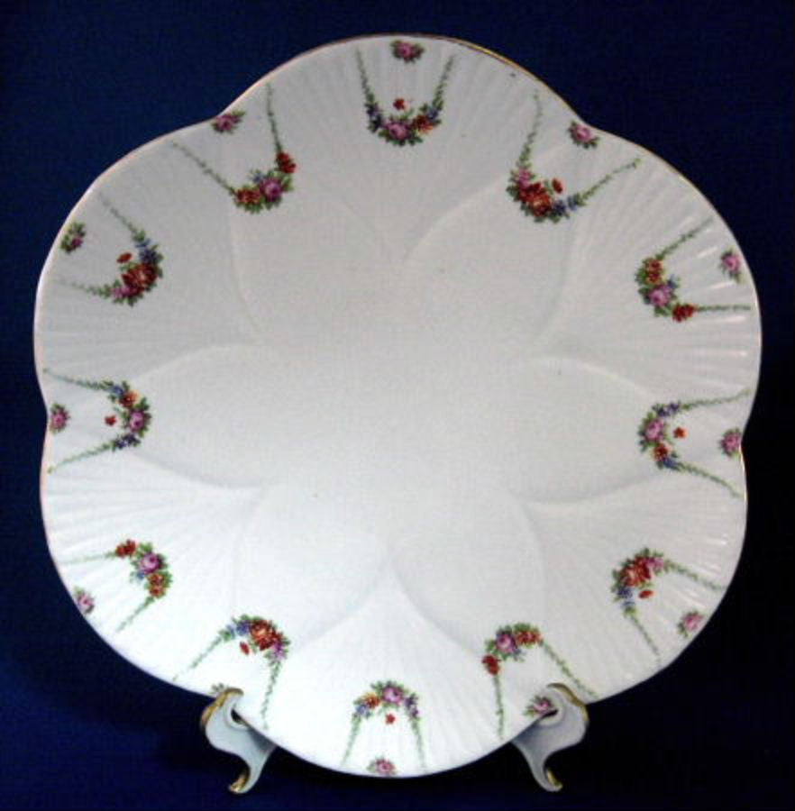 Vintage Edwardian Shelley Cake Plate with Roses & Festoons - Elegant Sandwich Server by Wileman, 1909 Antique China - Perfect for Afternoon Tea, Bridal Showers & Vintage Tableware Collections