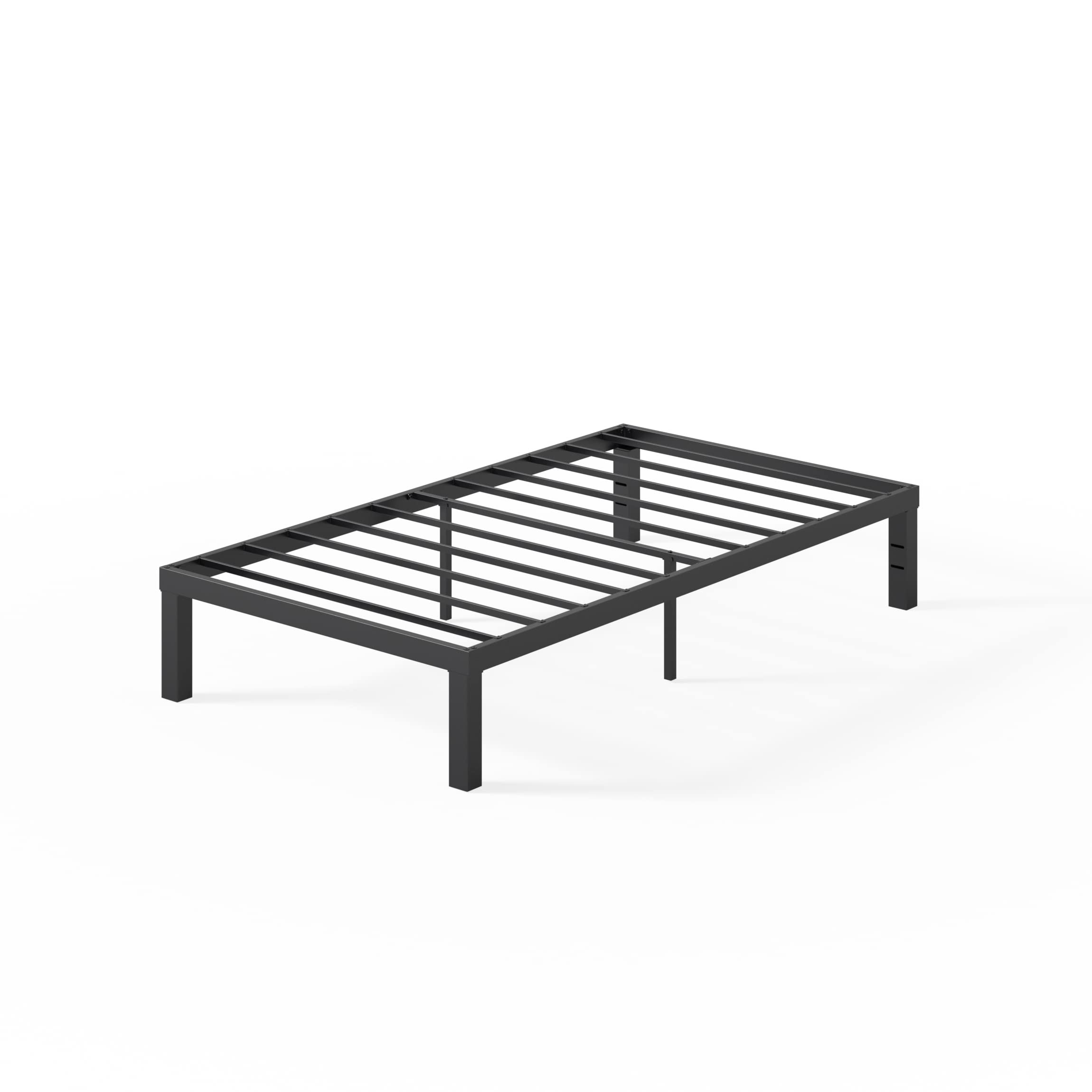 ZINUS Luis 14 Inch Metal Platform Bed Frame with QuickLock System & Steel Slat Support - No Box Spring Needed, Easy Assembly, Twin Size, Black - Perfect for Dorm Rooms, Guest Beds & Small Spaces