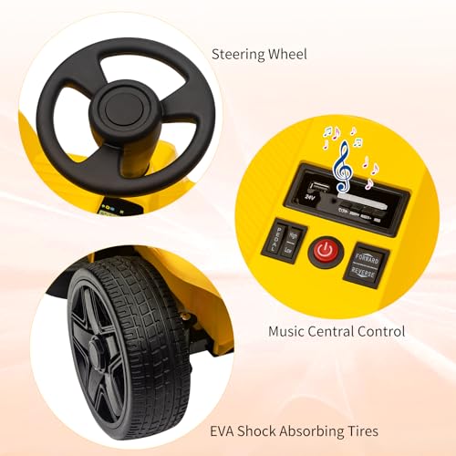 GARVEE 24V Kids Electric Ride-On Car - 2 Seater 4-Wheeler Toy with 2x120W Motors, 200 lbs Capacity, Parent Remote Control & 2 Driving Modes - Includes Music, USB Port & Storage Box - Perfect for Outdoor Play, Birthday Gifts & Family Fun