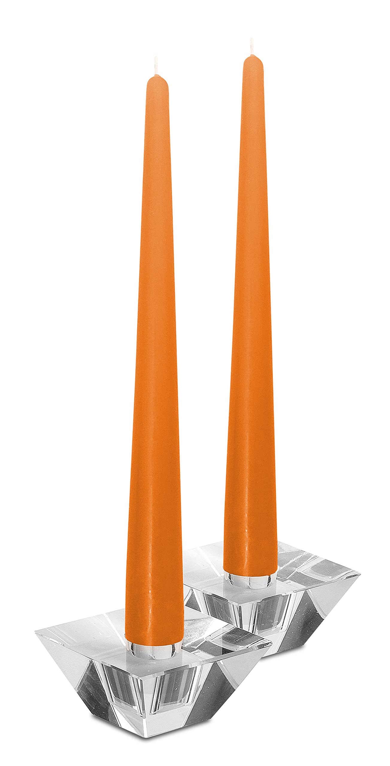 Hyoola 12 Inch Orange Unscented Dripless Taper Candles - 96 Pack Bulk for Weddings, Dining & Home Decor - Long Lasting 10 Hour Burn Time