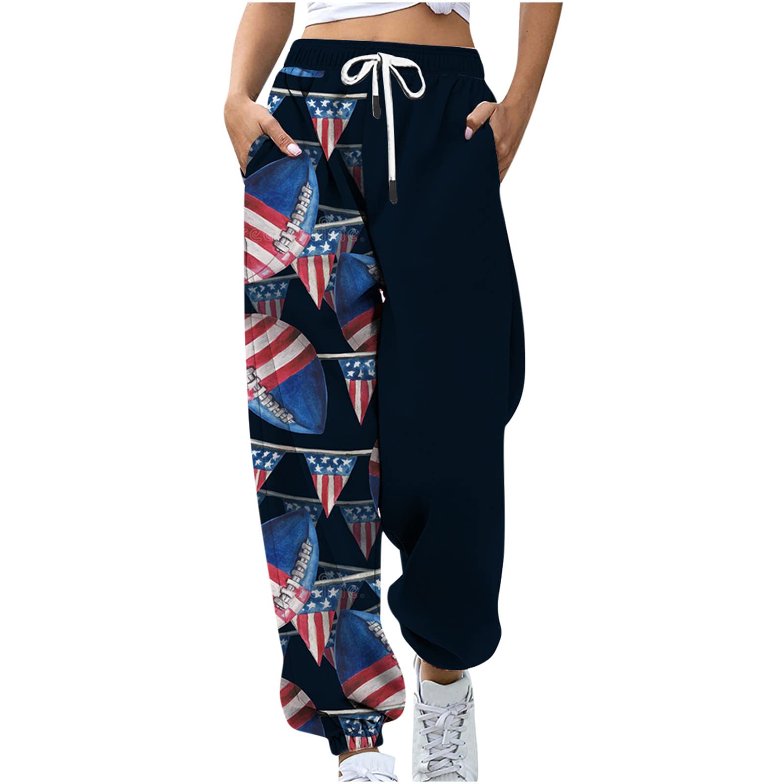 JUPAOPON Women's High Waist Sweatpants - Elastic Drawstring Joggers with Pockets for Running, Workout, Yoga & Lounge Wear - Soft Casual Athletic Pants for Gym, Travel & Home Comfort