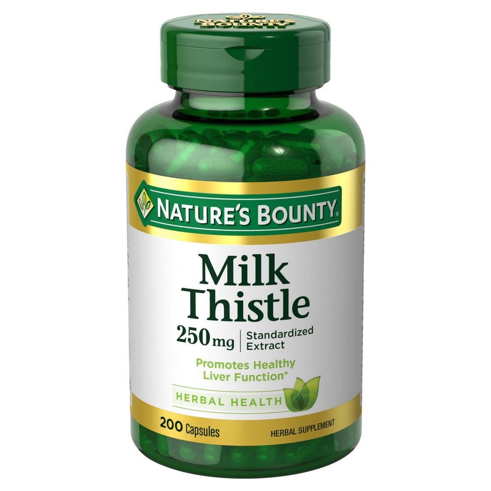 Nature's Bounty Milk Thistle 250mg Capsules - 200 Count (Pack of 4) | Liver Support & Detox Supplement | Supports Healthy Digestion & Antioxidant Protection - Perfect for Daily Wellness Routine & Post-Holiday Cleansing