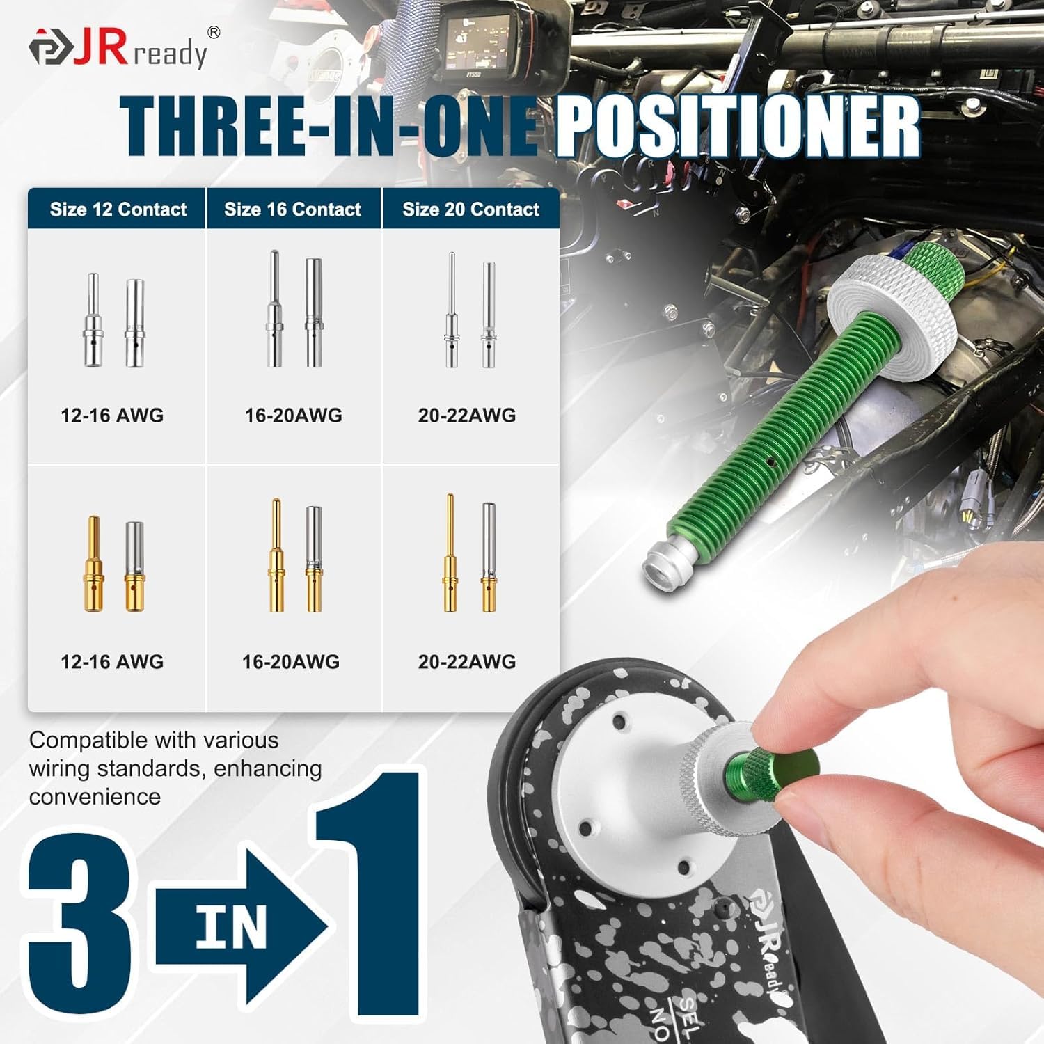 JRready DW5007-02 Deutsch Connector Kit - 2 Pin DT Connector with 3/4/6/8/12 Pin Waterproof IP68 Electrical Connectors, Automotive Solid Contacts & Crimp Tool (12-22AWG) - Perfect for Automotive Wiring, Marine Applications & Heavy-Duty Equipment