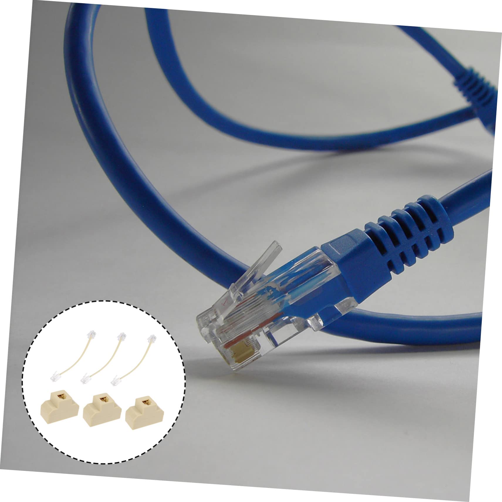 OSALADI 4-Pack Phone Line Splitter - 1 Female to 3 Female RJ11 Jack Adapter for Landline Phones, Fax Machines & Modems - High-Speed Signal Transmission for Home & Office Use