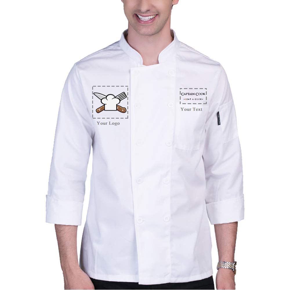 Custom Chef Jacket - Personalized Embroidery Chef Coat for Professional Kitchen, Restaurant & Hotel Use - Perfect for Culinary Staff & Cooking Enthusiasts
