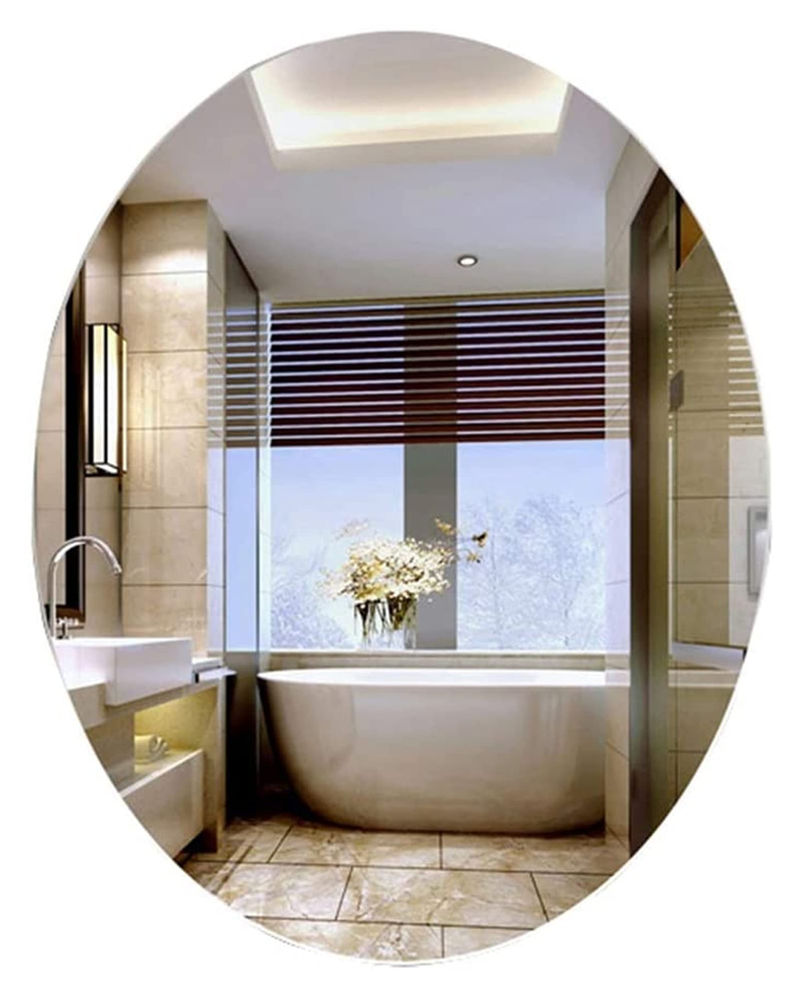 Wall-Mounted Oval Vanity Mirror 75x100cm for Bathroom & Dressing Table