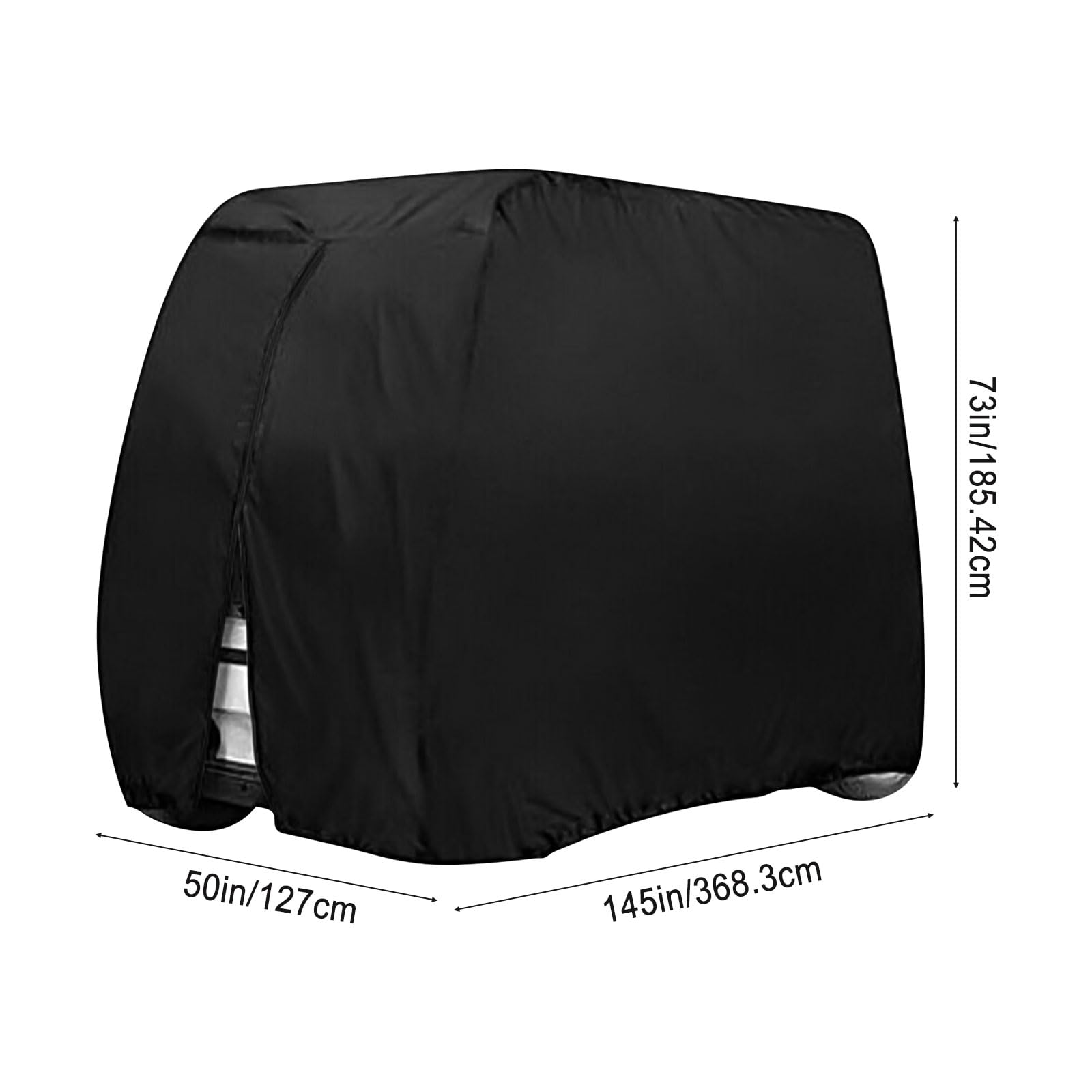420D Waterproof 6-Passenger Golf Cart Cover with Zipper Door - Fits EZGO, Club Car & Yamaha - All-Weather Protection for Outdoor Storage & Travel