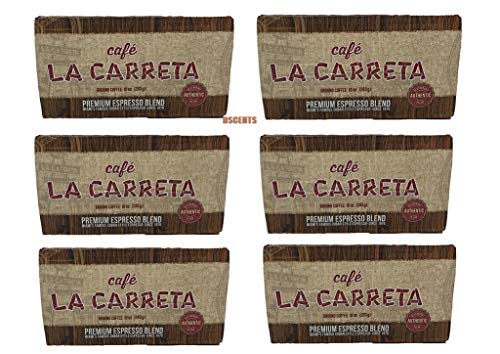 Cafe La Carreta Espresso Coffee - 6 Pack (10 oz Each) - Authentic Miami Cuban-Style Espresso - Perfect for Home Brewing, Office Use & Gifts