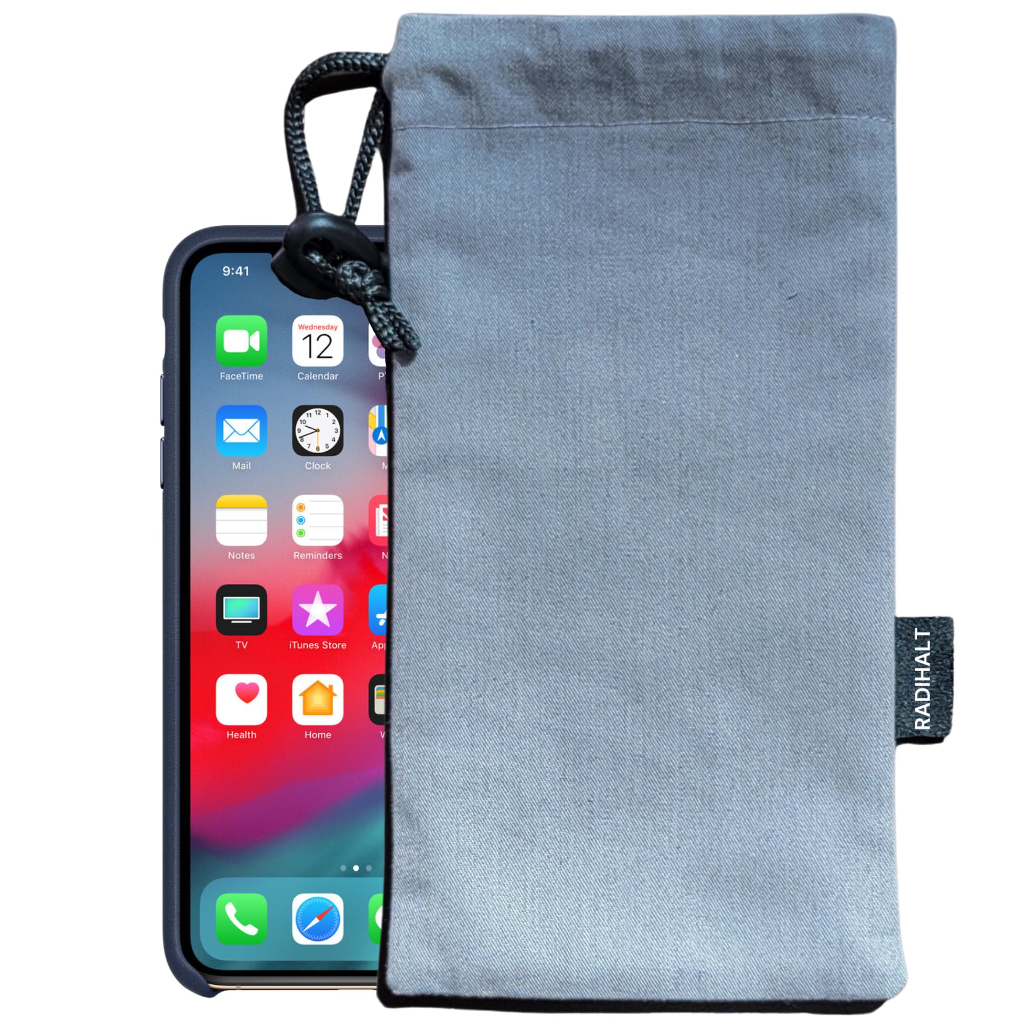 EMF Protection Faraday Key Fob & Phone Pouch - Anti-Radiation Shield for Cell Phones Against EMF, RFID, WiFi, GPS - Signal Blocking Grey - Perfect for Travel, Privacy Protection & Secure Data Storage