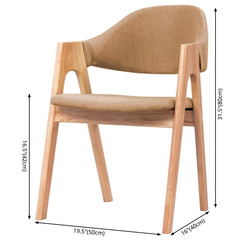 Modern Upholstered Dining Chairs Set of 2 - Matte Finish Arm Chairs with Natural Wood Legs for Kitchen, Dining Room, Cafe & Milk Tea Shop (Green Fabric + Natural Wood Tone) - Perfect for Home Decor, Restaurant Seating & Coffee Shop Furniture