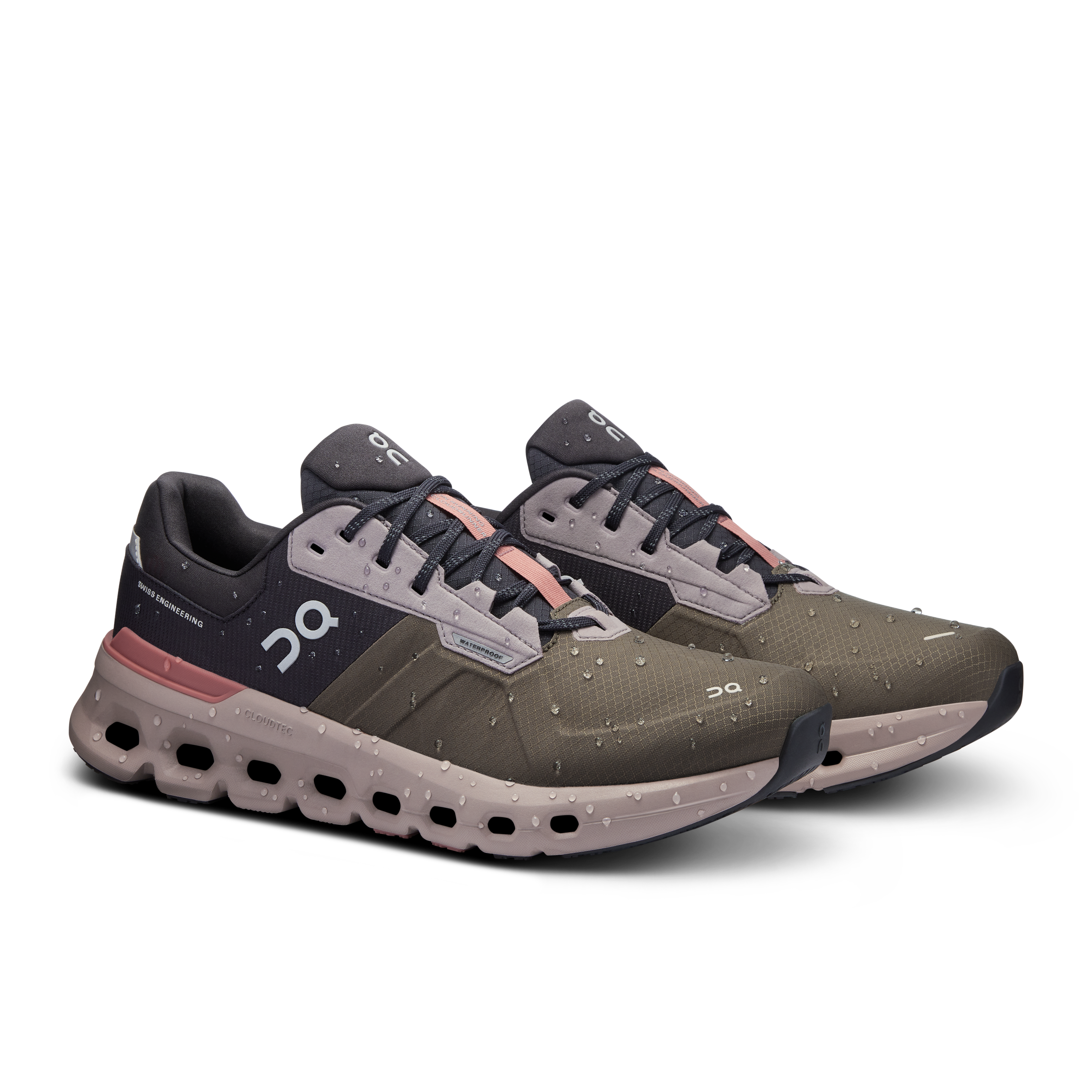 On Running Men's Cloudrunner 2 Waterproof Running Shoes - Olive/Mahogany | Lightweight & Breathable for Trail Running & Outdoor Activities