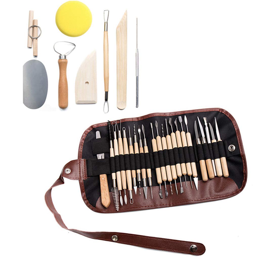 30-Piece Portable DIY Clay Sculpture Tools Set - Multifunctional Carving, Drilling & Sculpting Kit for Pottery, Ceramics & Art Projects - Perfect for Artists, Hobbyists & Classroom Use