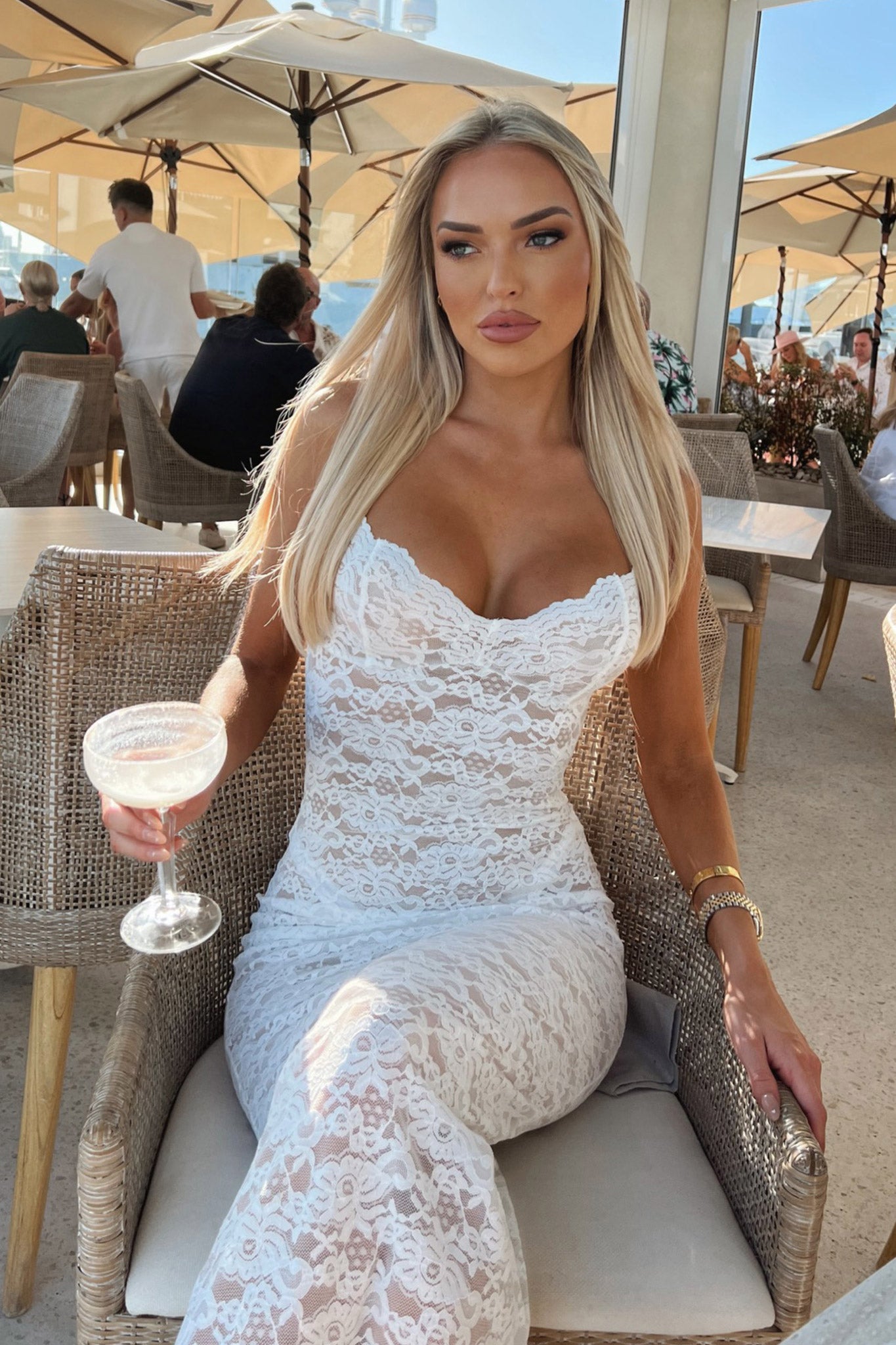 Destiny Midi Dress - Elegant White Flowy Summer Dress for Women | Perfect for Beach Vacations, Date Nights & Casual Outings
