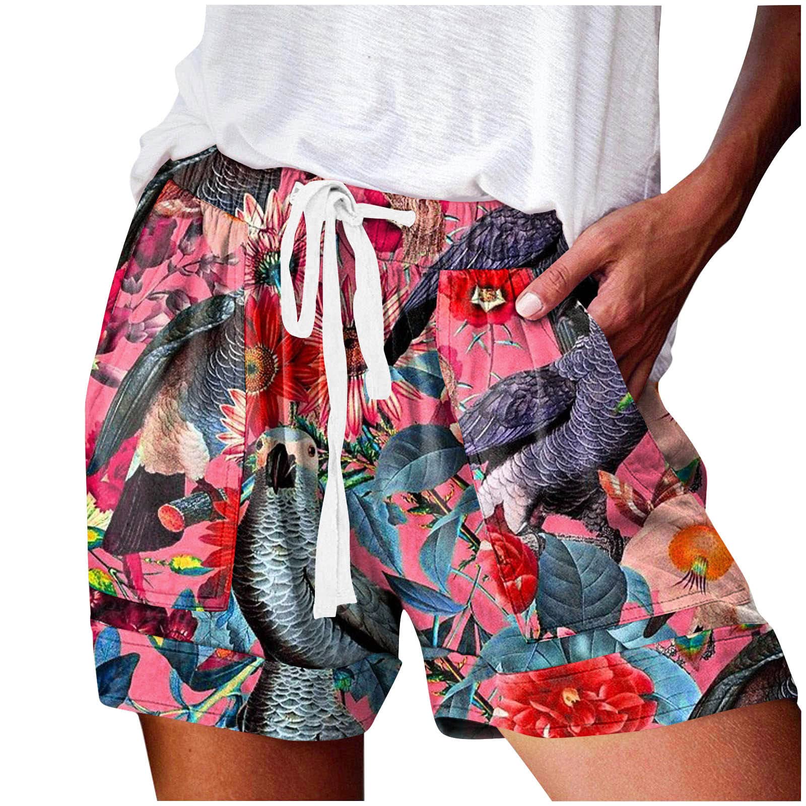 Women's High Waisted Summer Shorts - Casual Lace-Up Boho Style for Beach & Outings
