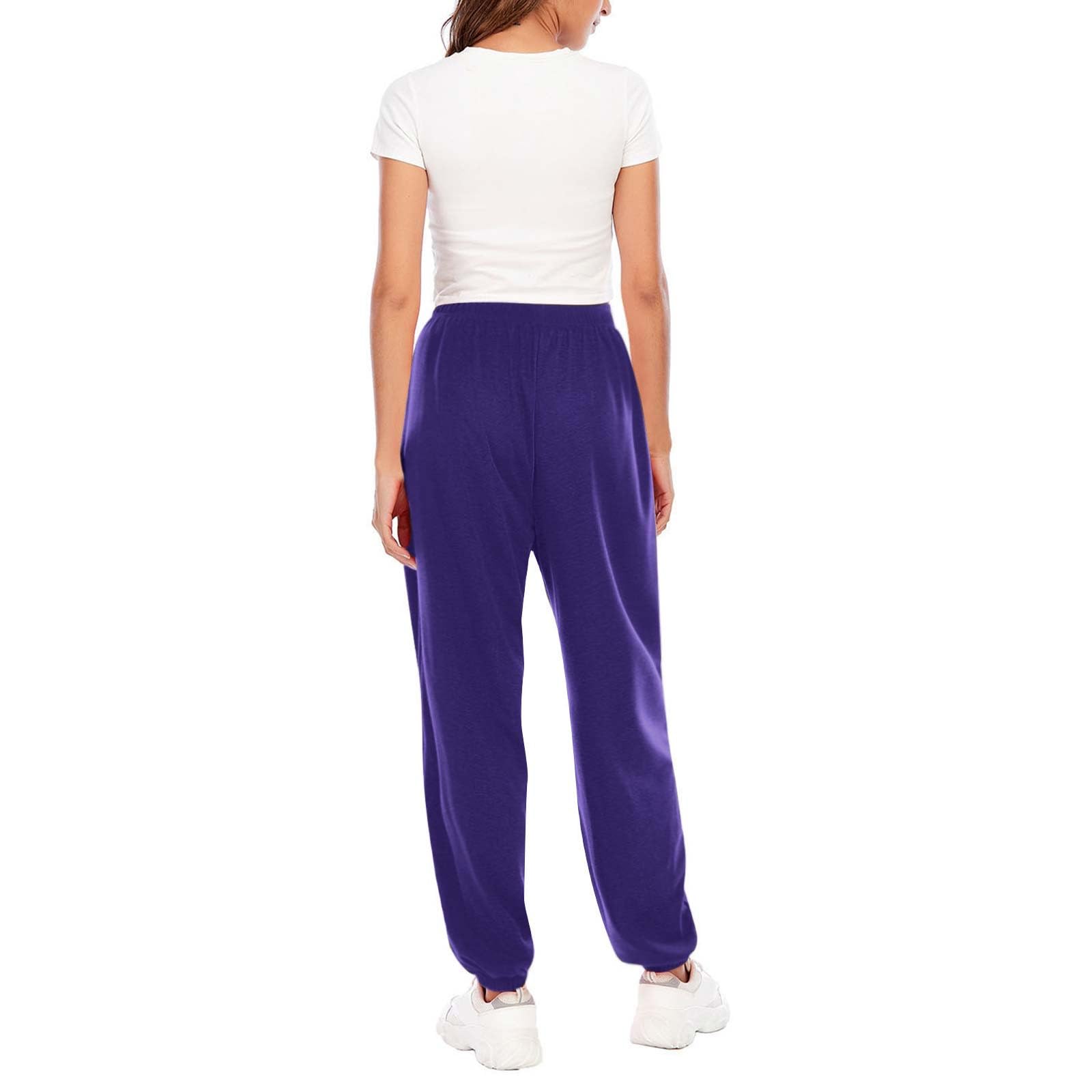 Women's High Waisted Jogger Sweatpants - Fleece Lounge Pants with Pockets & Cinched Bottom | Casual Baggy Joggers for Yoga, Running & Home Wear