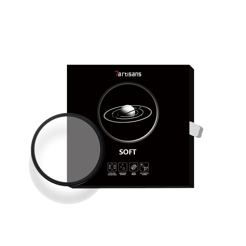 7artisans 82mm Soft Focus Filter 1/4 - Aluminum Alloy Optical Glass Lens Filter for Cinematic Dreamy Effect & Natural Soft Diffusion - Perfect for Portrait Photography, Wedding Shoots, and Creative Filmmaking